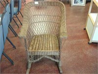 Wood wicker rocking chair