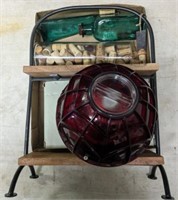 TRAY- OIL BOTTLES, CANDLE HOLDERS ,SHELF