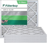 FilterBuy 20x20x1 Air Filter (6-Pack, Silver)