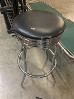 CHROME AND VINYL STOOL