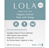 LOLA Heavy Ultra Thin Organic Cotton Pads w/ Wings