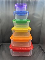 Lock&Lock 6pcSquare Nesting FoodStorage Containers