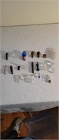 20 glass perfume stoppers and finials