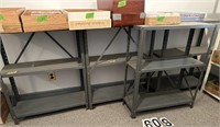 5 shelfs 4 Metal 30”X12”X38 & 1 plastic 24”