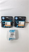 New Lot of 3 Hp Printer Ink Cartridges