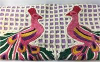 Double Peacock Vintage Chenille Bedspread - Queen