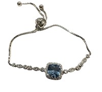 Sterling Silver Austrian Topaz Crystal Bracelet