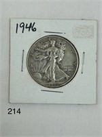 1946 Circulated Walking Liberty Silver Half Dollar