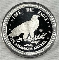 1981 1oz Silver 'Free the Eagle' Round .999