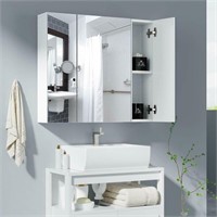 N4700  Homfa Med Cabinet w/Mirror, 3 Door White