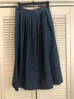 VINTAGE LOMBARDI INC DENIM MAXI SKIRT