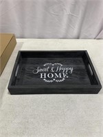 RUSTIC WOODEN TRAY WITH HANDLE 
DAMAGED 
15.25