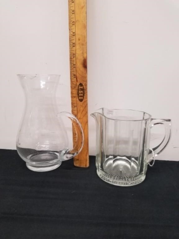 Two vintage glass pictures