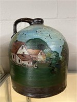 Paint Decorated Stoneware Jug