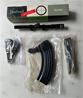 Gun Scope and Clip Lot