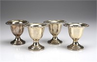 Four Georgian Irish silver egg cups