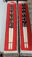 Two pairs of cloisonné chopsticks