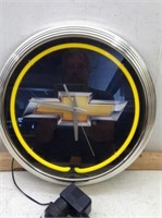 Chevy Neon Lighted Clock  15" Did  Working