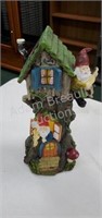 Old time resin solar gnome lawn decor 15 in tall
