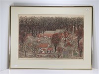 CUCA ROMLEY  "THE STABLES" LE COLOURED ETCHING
