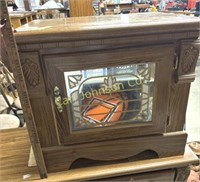 BEDSIDE TABLE W/ MIRRORED DOOR