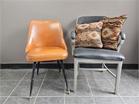 Vtg MCM Orange & Remington Rand Chairs