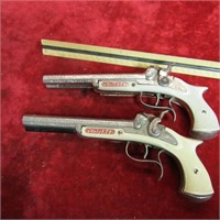(2)Vintage Hubley PIRATE flint lock cap guns.