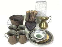 4 Antique Metal Cups, Buenilum, Brass & Alum+