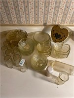 9 vintage anchor 50th anniv glass, glass ware
