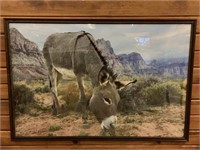Framed desert burro poster print