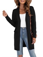 P692  Uvplove Classic Knit Cardigan Medium Black