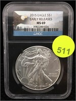 2015 NGC MS-69 American Silver Eagle