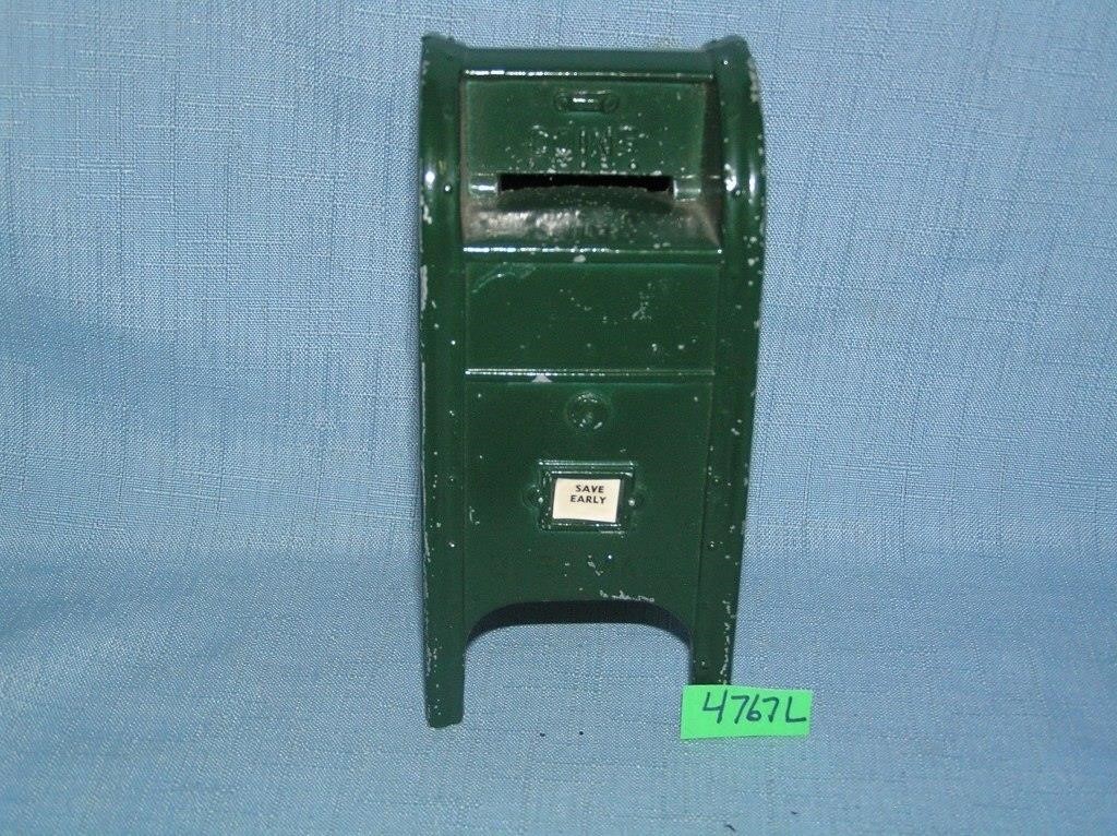 Early metal U.S. mailbox bank