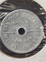 1935 Washington State tax on purchase tax token