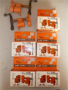 7 Sets Pony Pipe Clamp Fixtures - Most NEW