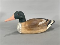 12" Carved Wood Duck Decoy Signed
