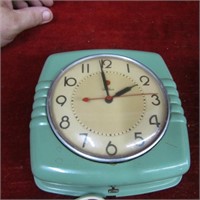 Vintage Telechron Jadeite electric kitchen clock.