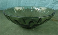 Green colored glass serving bowl
