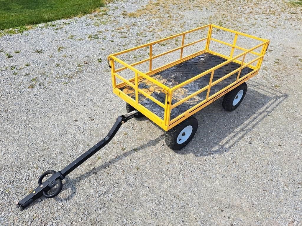 Gorilla cart on wheels. Box measures 49" l x 25"