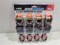 HAULMASTER 4-Pack 1" x 15' Ratcheting Tie Downs