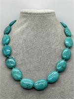 Sterling Silver Turquoise Magnesite Necklace