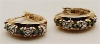 (P) Gold over Sterling Silver Emerald and