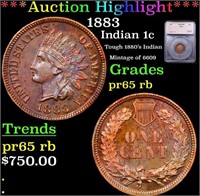 Proof ***Auction Highlight*** 1883 Indian Cent 1c
