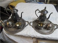 2 plated tea sets