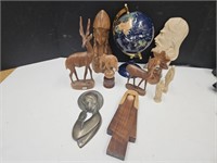 11' h Globe, Wood Statues, Madonna, Kenya Deer +