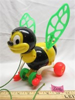 Vintage Happy Honey Bee Pull Toy