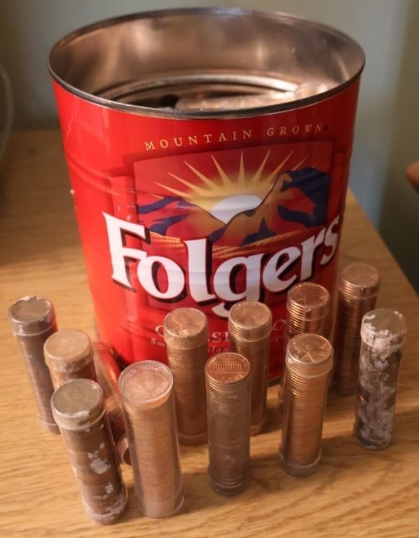 Coffee Tin of Pennies