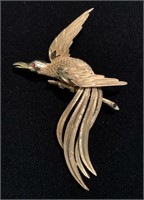 WOW Trifari Bird of Paradise Brooch Perfect Mid