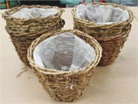 5 New 8" Round Twig Planter Baskets