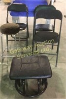 Black Chairs, Footstool and Stool
